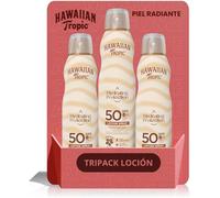 Hawaiian Tropic Bruma Silk Hydration Air Soft - Tripack Loción Solar Protectora en Spray de Vaporización, SPF 50, 220ml - 3 unidades (El embalaje puede variar)