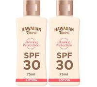 Hawaiian Tropic Glowing Protection MINI Ultra Radiance - Loción Solar Protectora SPF 30, Protege la Piel, Fragancia de Frutas Tropicales, Crema Tamaño Viaje 75 ml (Individual) (Paquete de 2)