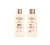 Hawaiian Tropic Glowing Protection MINI Ultra Radiance - Loción Solar Protectora SPF 30, Protege la Piel, Fragancia de Frutas Tropicales, Crema Tamaño Viaje 75 ml (Pack x2)
