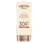 Hawaiian Tropic Glowing Protection Ultra Radiance - Loción Solar Protectora SPF 30, Protege la Piel, Fragancia de Frutas Tropicales, Crema 180 ml (Individual)