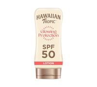 Hawaiian Tropic Glowing Protection Ultra Radiance - Loción Solar Protectora SPF 50, Protege la Piel, Fragancia de Frutas Tropicales, Crema 180 ml (Individual)