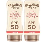 Hawaiian Tropic Glowing Protection Ultra Radiance - Loción Solar Protectora SPF 50, Protege la Piel, Fragancia de Frutas Tropicales, Crema 170 ml (Individual) (Paquete de 2)