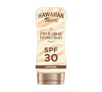Hawaiian Tropic Hydrating Protection SPF 30 - Loción Solar Protectora con Cintas de Seda Hidratantes, Resistente al Agua hasta 12 Horas, Crema 180 ml (Individual)