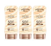 HAWAIIAN Tropic Hydrating Protection SPF 50 - Loción Solar Protectora con Cintas de Seda Hidratantes, Resistente al Agua hasta 12 Horas, Crema (Pack x3)