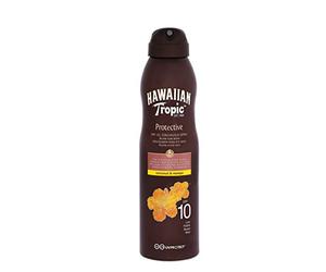 HAWAIIAN Tropic Protective Dry Oil Continous Spray - Aceite Seco Bronceador En Bruma Spray Con Protección Baja Spf 10, Fragancia Coco Y Mango, Marrón, Vanilla, 180 Mililitro