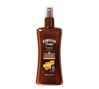 Hawaiian Tropic Protective Dry Spray Oil SPF 8 - Aceite Seco Bronceador con Protección Baja, Fragancia de Coco y Guayaba, 200 ml