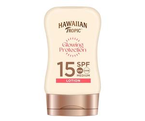 HAWAIIAN Tropic Satin Protection Mini Ultra Radiance - Loción Solar Protectora Spf 15, Protege Y Suaviza La Piel, Fragancia Frutas Tropicales, Formato Viaje, Standard, 100 Mililitro