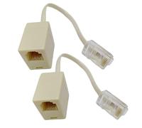 HAWAKA Cable adaptador RJ45 a RJ11 (2 unidades, incluye adaptador macho y hembra para teléfono (RJ11 6P4C) a Ethernet (RJ45 8P8C)