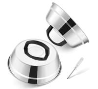 HaWare Juego de 2 campanas de acero inoxidable para hamburguesas, 22,6 x 7,5 cm