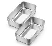 HaWare Juego de 2 latas de pan para hornear, latas de pan de acero inoxidable para pan de plátano/pastel/panes/lasaña, 23,5 x 12,5 x 6,5 cm, saludable y duradero, apto para horno y lavavajillas