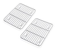 HaWare Juego de 2 rejillas de enfriamiento de 100% acero inoxidable grueso rejilla de horno rectangular para hornear freír enfriar asar 215 x 16 x 2 cm saludable y duradera apta para lavavajillas