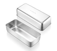HaWare Molde para pan grande de acero inoxidable de 3 libras, para pan de plátano, pasteles, panes, lasaña, 31 x 13 x 7,5 cm, saludable y duradero, apto para horno y lavavajillas, juego de 2