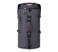 HAWEE 45L Mochila de Viaje de Lona Grande Bolsa Deporte Gimnasio con Mochila Función Hombre Mujer Mochila Deportiva Retro Mochila de Equipaje de Mano para Viajes Deportes Fitness Ciclismo, Negro