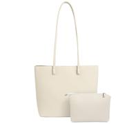 HAWEE Bolso Mujer Elegante Bolso Tote Cuero PU Bolsos de Hombro Grande Bolso Shopper Casual Bolsos de Mano Piel Clutch 2Pcs Set para Universitarias Fiesta Citas Compras Vida Diaria, Blanco Sucio