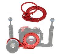 HAWEEL Aleación de aluminio 67 mm a 62 mm Swing Wet-Lens Dioptría Adaptador Montaje para DSLR Subacuática Carcasa de buceo (negro) Soporte de fotografía (Color: Rojo)