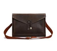 HAWEEL Bolsa universal de piel auténtica para laptop de negocios para MacBook de 13.3 pulgadas y menos, Samsung, Lenovo, Sony, DELL Alienware, CHUWI, ASUS, HP (café) bolso para portátil (color: café)