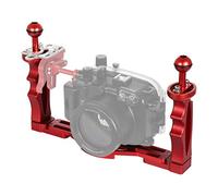 HAWEEL Estabilizador de bandeja de aleación de aluminio con asas dobles para carcasas de cámaras subacuáticas (negro) Soporte de fotografía (color: rojo)