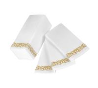 HAWILLOSCH 100 Piezas servilleta de papel toallas feliz tamaño Jacobo almuerzo oro largo Servilletas de papel servilletas blancas de invitados de coctel blancas Dorado