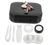 HAWILLOSCH 1juego Estuche De Lentes De Contacto Flamingo Elementos De Diseño Único Caja Portátil para Almacenamiento De Lentes Cosméticos para Viajes y Uso Diario