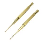 HAWILLOSCH 2 Piezas sonda auricular sonda de punto de oído doméstico sonda de punto auricular de latón punta de prueba del oído sonda de punto de oído de hospital Golden