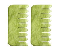 HAWILLOSCH 2piezas Peine De Jade Para Masaje Facial Unidades Práctico y Creativo Verdes Peine De Masaje De Cabelludo
