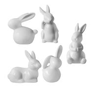 HAWILLOSCH 3 Piezas De Adorno De Conejo De Cerámica Conejo De Peluche Rana Conejito Conejera Adorno para Tarta Minifiguras De Conejo De Hormigón Decoración De Conejo para El Hogar