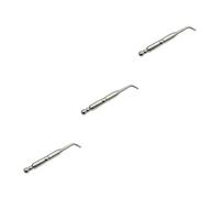 HAWILLOSCH 3 Piezas masajeador pluma de punto de Investigacion punta de prueba sonda angular light redondo redondeado bolígrafo sonda de oído raspando palo inoxidable Silver