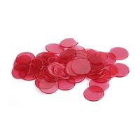 HAWILLOSCH 30piezas Fichas Transparentes De Bingo De Plástico Suministros Escolares Rojos