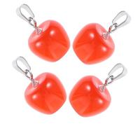HAWILLOSCH 4 Piezas Colgante De Ópalo Amuletos Para Hacer Joyas Encanto Para Pulseras Encantos De Frutas Encantos Para La Elaboración Dijes Para Hacer Joyas a Granel Piedra Rojo