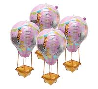 HAWILLOSCH 4 Piezas Globo Aerostático Fiesta Globos Decorativos Caliente Globos Surtidos Globos Aerostaticos Para Aire Globo Festivo Rosa Película De Aluminio