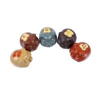 HAWILLOSCH 5 Piezas Adorno de Mascota de té Cerdito Debe Felpa Suave Adorno de alcancía para Mascotas de té decoración de Cerdo Mascota de té Decoraciones de Mesa de Cerdo Arcilla Morada