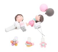 HAWILLOSCH 5piezas Decoración De Coche Para Salida De Aire Adorable Adorno De Pareja Globos y Flores Ambientador Creativo Clip De Ventilación Duradero y Fragante Para Mujeres