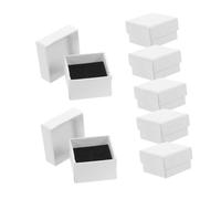 HAWILLOSCH Caja De Joyería Blanca Pequeña 5x5x3 Cm Para Collares, Anillos y Pendientes, Juego De 10 Unidades, Caja Portátil Para Obsequio y Almacenamiento En Hogar o Tienda
