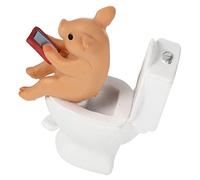 HAWILLOSCH Lectura de Inodoro alcancía estatuilla Animal Maceta Juguete de Figuras de Cerdo Mini Bedroom Decor decoración Dormitorio decoración de Resina de Escritorio decoración de Cerdito