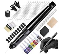 HAWINK Hand Poke a Stick Tattoo Kit Kit de herramientas de tatuaje DIY Kit con 7 tintas 20 PCS Agujas GK-HW803TN01-1