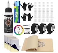 HAWINK Kit Tatuaje con 5 Piel Sintetica Tatuaje 30ml Crema Tatuaje 5 Tattoo Papel Transfer Completo Tattoo Supplies para Principiante y Artistas TC637KITEU