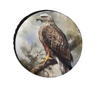 Hawk Sitting in The Tree - Cubiertas para neumáticos impermeables anti UV, 24 pulgadas, cubiertas de rueda de eje único para caravana, camión, SUV, remolque, universal para todas las estaciones