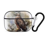 Hawk Sitting in The Tree - Funda para AirPods Pro con llavero y anillo, carcasa rígida de policarbonato para AirPods Pro de 2ª generación, para mujeres y hombres, fácil de abrir, protección contra