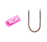HAWKERS Sunshine Case - Neon PinkTalla única, Rosa Link Big Chain - Carey & Black Negro, Carey 70mm