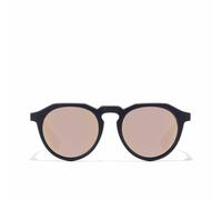 Hawkers WARWICK RAW Gafas de Sol Polarizadas Redondas Unisex Montura Negra Cristales Rose Gold Efecto Espejo TR90 UV400