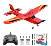 HAWK'S WORK Avión RC de 2 Canales, Avión a Control Remoto Listo para Volar,2.4 GHz, Planeador RC Fácil de Volar para Niños y Principiantes (Rojo)