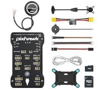 HAWK'S WORK Controlador de Vuelo Pixhawk PX4, Control de Vuelo Pixhawk 2.4.8 Open Source 32 Bit, Placa + Módulo de Potencia + Interruptor de Seguridad + Zumbador+Tarjeta SD + Amortiguador+GPS +Soporte