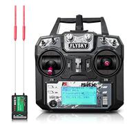 HAWK'S Work FS-i6X 10 Canales Transmisor Set, 2.4GHz RC Controlador con Receptor para Drone Multirotor RC Avión Helicóptero Planeador Barco (FS-i6X+iA10B)