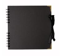 Hawksbill Álbum de fotos negro de 60 páginas, 31 cm x 31 cm, libro de recortes negro encuadernado en espiral, álbum de fotos de boda de 180 g/m², ideal para fotos, recuerdos y recuerdos