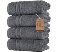 Hawmam Linen - Paquete de 4 Toallas de Mano de algodón Turco, Suaves, de 16 x 29 Pulgadas, Color Gris frío, Toallas pequeñas para baño