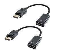 Hawpasy 2PCS Adaptador DisplayPort a HDMI 4K, Convertidor DisplayPort a HDMI con Audio, Compatible con Ordenadores y Monitores