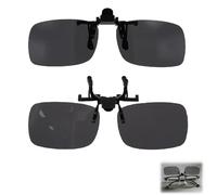 Hawpasy 2PCS Gafas De Sol Polarizadas Con Clip 62x41mm Clip Gafas De Sol Para Vista Hombre Y Mujer Con Clip UV400, Clip On Sunglasses Plegables Para Conducir, Viajar Y Actividades Al Aire Libre