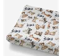 HawSkgFub Cambiador de animales de la selva de safari africano, para bebés y niñas, jirafa, elefante, leopardo, león, cebra, cambiador, suave, elástico, seguro, ajustado, para 32 pulgadas/34 x 16