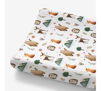 HawSkgFub Funda para cambiador de pañales de animales del bosque bohemio para bebés, niñas y niños, oso del bosque, ciervo, zorro, fundas de mesa para cambiar pañales, suaves, elásticas, seguras