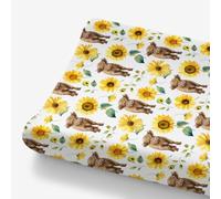 HawSkgFub Funda para cambiador de pañales de flores de otoño con diseño de vaca de las Tierras Altas para bebés y niñas, funda de cambiador de pañales de flores de otoño de animales de granja